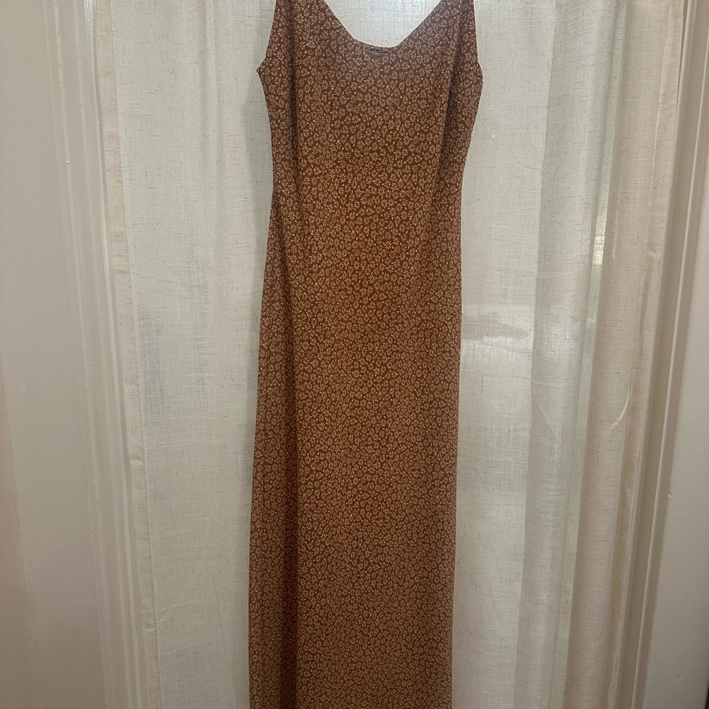 Flower Orange Maxi Dress